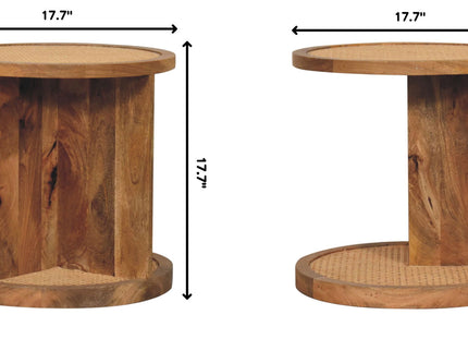 Close Knit Corner End Table - Oak