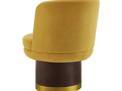 Round Swivel Accent Chair With Ergonomic Backrest For Living Room