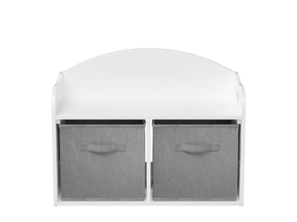 Toy Box Bench With Collapsible Drawers, Storage Cabinet Organizer - White