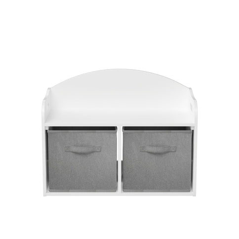 Toy Box Bench With Collapsible Drawers, Storage Cabinet Organizer - White