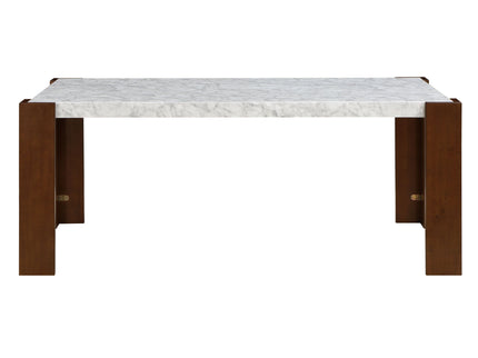 Hettie - Dining Table With Engineered Stone Top - Brown
