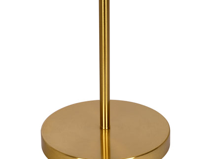Ornate - Ring Base Curved Table Lamp With Triangle Drum Shade - Gold / White