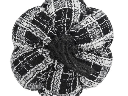 Light Plaid Pumpkin, For Holiday Halloween Decor - Black / White