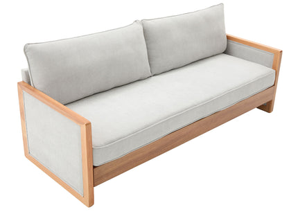 Modern 3 Seater Sofa With Wood Armrests