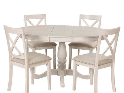 Modern Dining Table Set For 4, Round Table And 4 Kitchen Room Chairs, 5 Piece Kitchen Table Set For Dining Room, Dinette, Breakfast Nook
