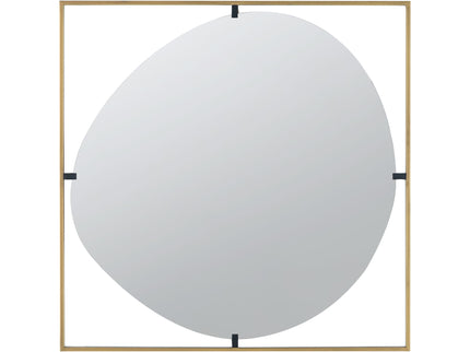 Poppy Mirror With Metal Frame Contemporary Design For Bathroom, Entryway Wall Decor