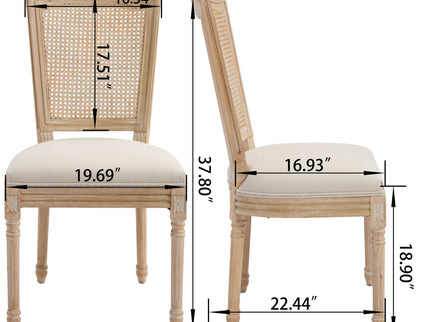Upholstered Dining Chairs With T - Shaped Back (Set of 2) - Beige
