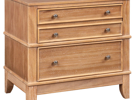Hazel - 3 Drawer Side Table For Living Room, Hallway, Entryway (Set of 2) - Natural