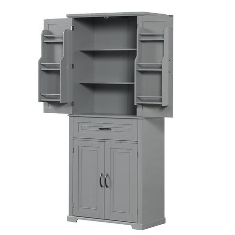 Bathroom Storage Cabinet With Doors And Drawer, Adjustable Shelf