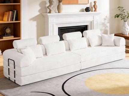 Modern L-Shape Modular Sectional Sofa, Compressed Design