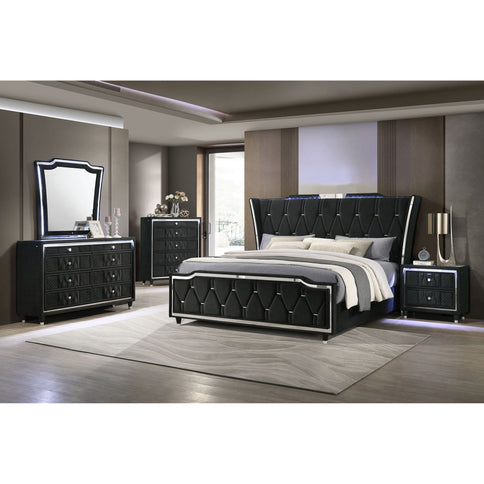 Mika - 2 Drawer LED Nightstand With USB
