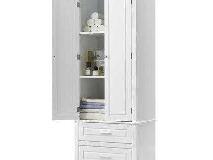Tall Storage Cabinet With 2 Drawers For Bathroom