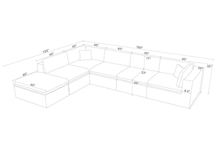 Custom Configuration Modular Sectional With Toss Pillows