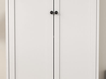 Pantry Cabinet With 2 Drawers, Freestanding Kitchen Storage Cabinet With Adjustable Shelves, Heavy-Duty Organizer For Spices, Dishware, Small Appliances - White