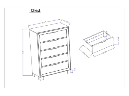 Callisie - Chest With 5 Drawers - Brown