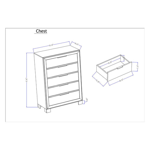 Cllisie - 5 Piece Bedroom Set With Padded Headboard