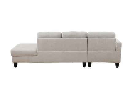 2 Piece L - Shaped Left Chaise Sectional Sofa With Ottoman, Living Room Furniture - White / Gray