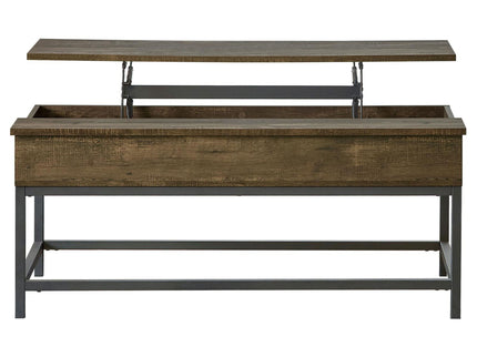 Lift Top Coffee Table With Adjustable Height - Brown
