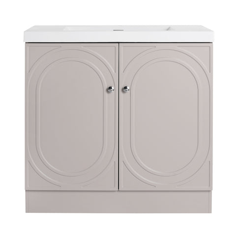 Contemporary Freestanding Bathroom Vanity With Resin Sink & Soft-Close Cabinet Doors