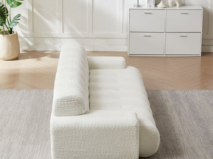 Cloud Series Minimalist Button Tufted Square Arm 3 Seater Sofa