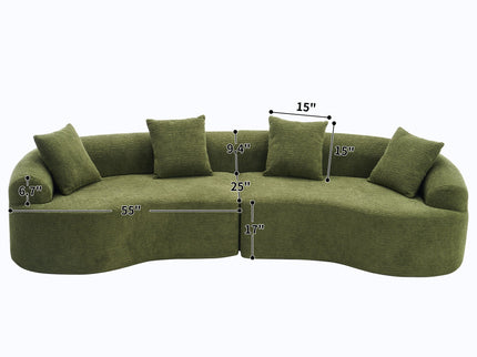 4 Seater Sofa With Fabric, 30D, 60 Hardness Full Sponge, 4 Pillow For Living Room, Home Furniture Sleeper Sectional Sofa For Apartment