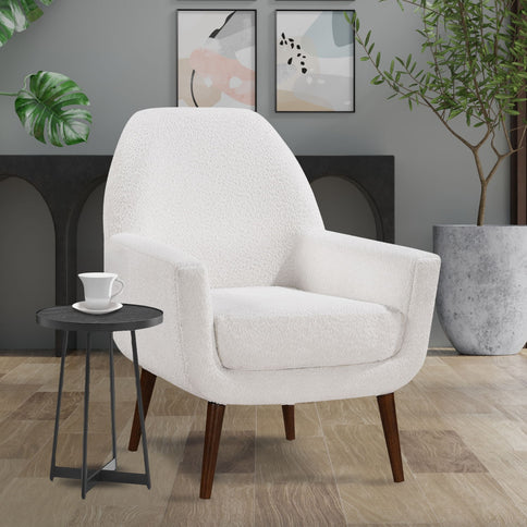 Ranlo - Round Accent Table With Geometric Legs - Black