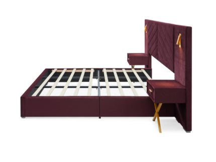 Comfortable Upholstered Bed With Vertical Channel Tufted Wingback Headboard