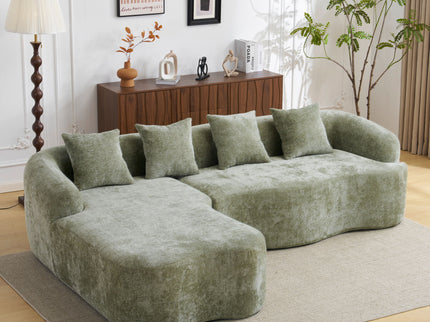 Modular L-Shape Sectional Sofa With Curved Chaise