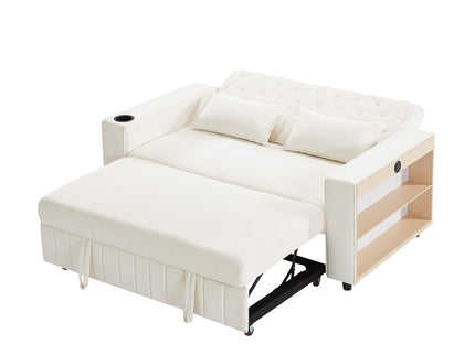 Pull-Out Sofa Bed Convertible Couch With Adjustable Backrest For Living Room