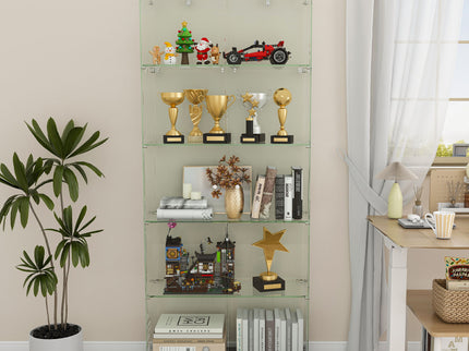 Premium 5 Tier Glass Display Case With 5 Dynamic LED Modes