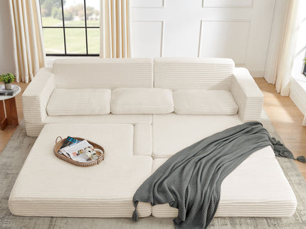 Modern Minimalist L Shape Modular Sectional Sofa, Couch
