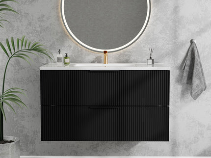 Modern Wall Mounted Floating Bathroom Vanity With Sink And Drawers