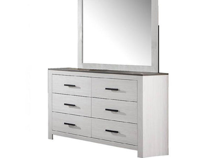 1 Piece Dresser 2 Tone Sleek 6 Drawers Bedroom Furniture - White