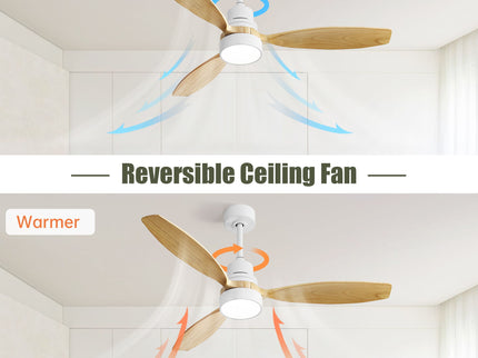 52" Integrated LED Ceiling Fan With Remote Control And Blades For Living Room