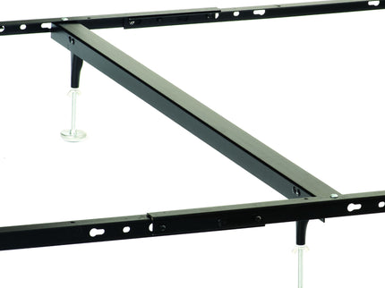 Adams - Queen / Eastern King Bolt On Bed Frame With Reinforced Center Beam, Adjustable Legs - Black