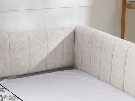 Upholstered Daybed With Trundle With Vertical Stripes