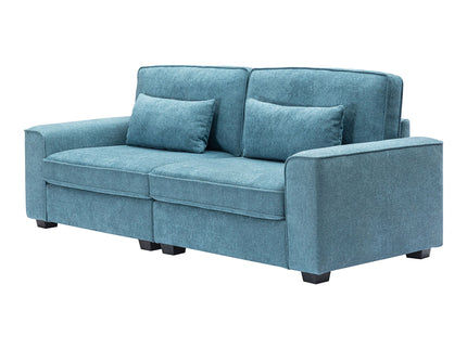 Modern Fabric Sofa With Cushions, Sleek Arm Design
