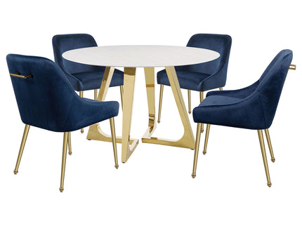 Imani - Round Marble Dining Table - Gold