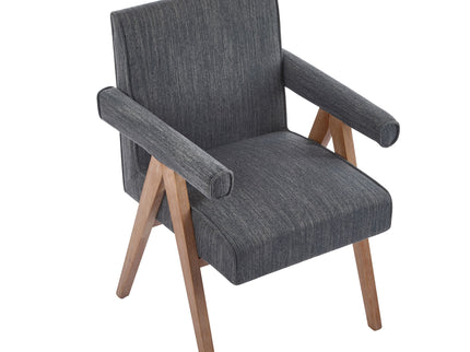 Contemporary Poppy Fabric Dining Armchair With Rubberwood Legs
