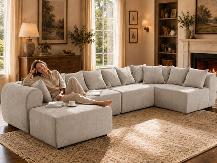8 Seater U-Shaped Couch With Ottoman