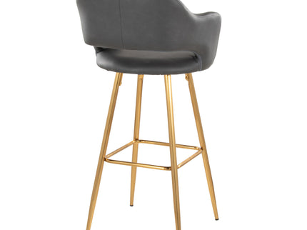 Margarite - Contemporary Fixed Height Barstool With Footrest (Set of 2) With Square