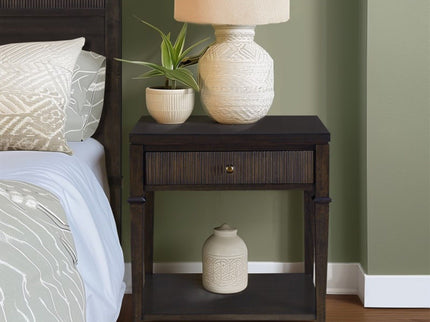 Kenna - Nightstand With Storage - Dark Coffee