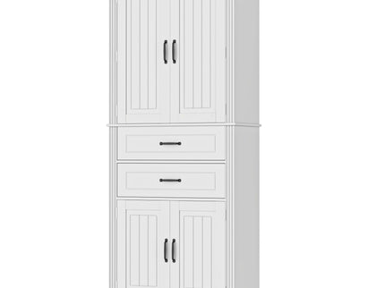 Multi Functional Storage Cabinet With Adjustable Shelves, 2 Drawers, Door Shelves
