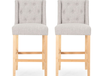 Vienna - Contemporary Fabric Tufted & Wingback Counter Stools (Set of 2)