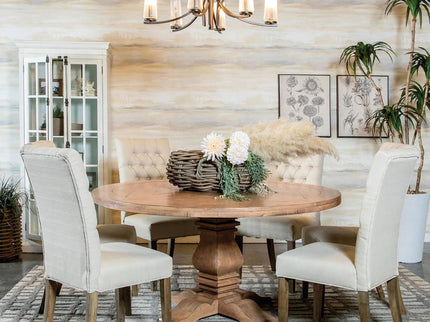 Tufted Back Parson Chairs (Set of 2) - Beige
