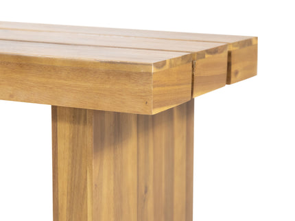 Nahanni - Rustic Acacia Wood Bench With Slat Design - Natural
