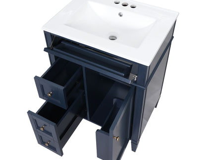 Bathroom Vanity With Top Sink, Storage Cabinet With 2 Drawers And Tip-Out Drawer