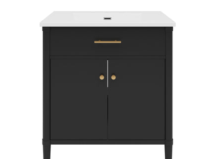 Bathroom Vanity With Sink, Soft Close Doors And Adjustable Shelf