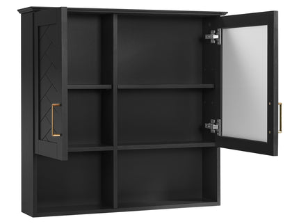 2 In 1 Wall-Mounted Mirror Cabinet With Adjustable Shelves, Soft-Close Doors, High-Definition Mirror & Storage