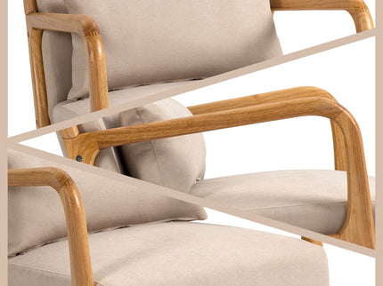 Leisure Chair With Solid Wood Armrest And Feet, Mid-Century Modern Accent Sofa, 1 Seat